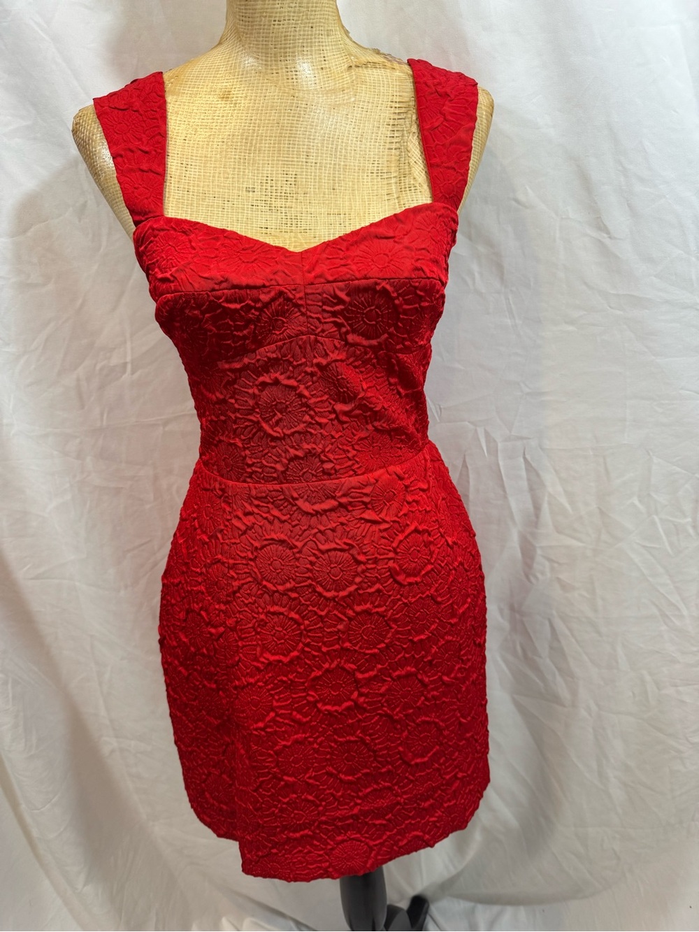 Amanda Uprichard Red Lace Sheath Dress - Classic Women's Dress S